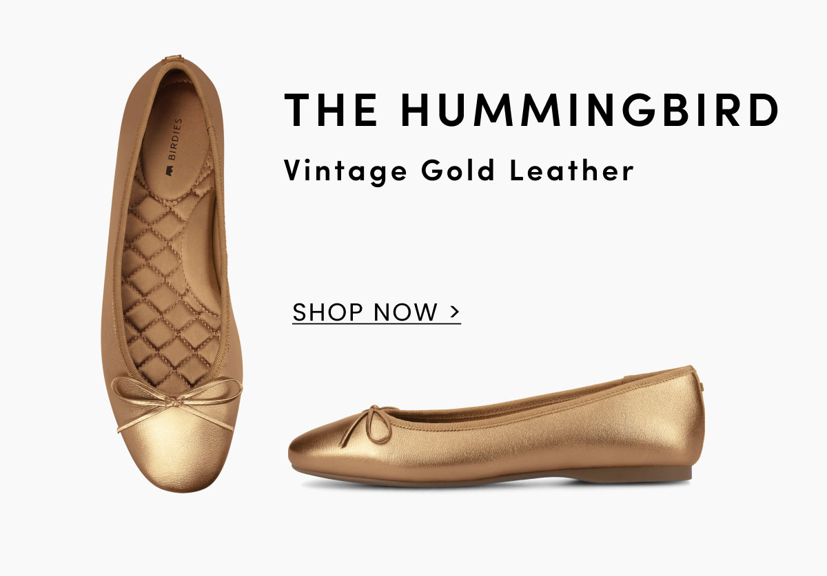 The Hummingbird In Vintage Gold Leather