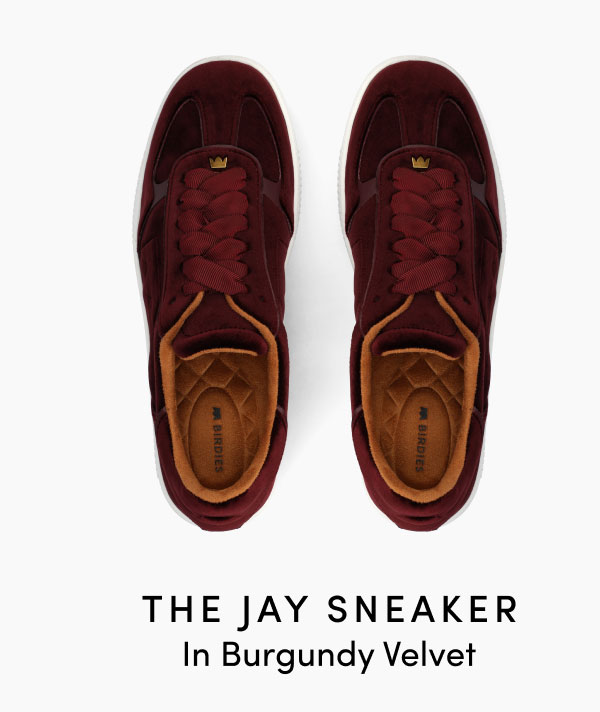 The Jay Sneaker in Burgundy Velvet
