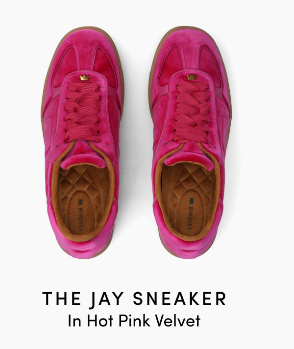 The Jay Sneaker in Hot Pink Velvet