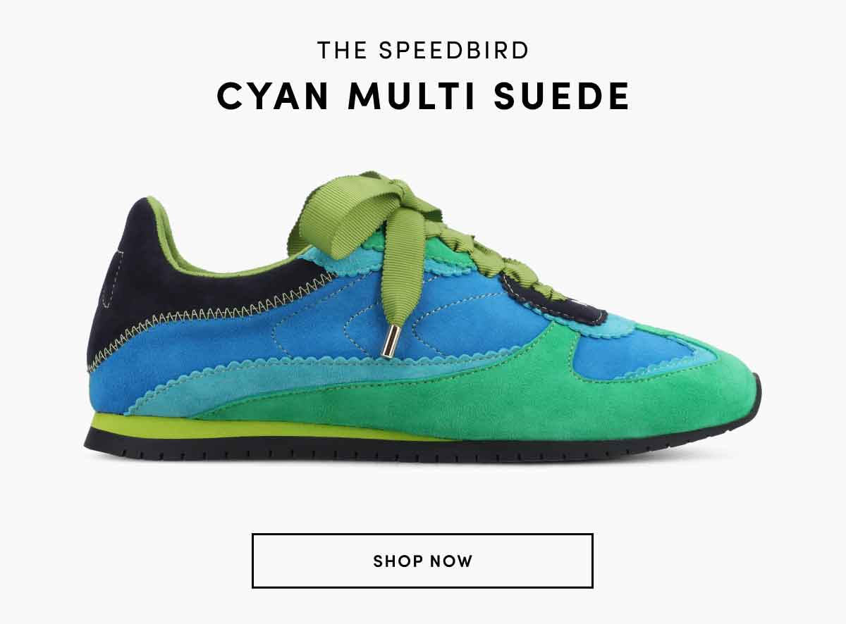 The Speedbird In Cyan Multi Suede