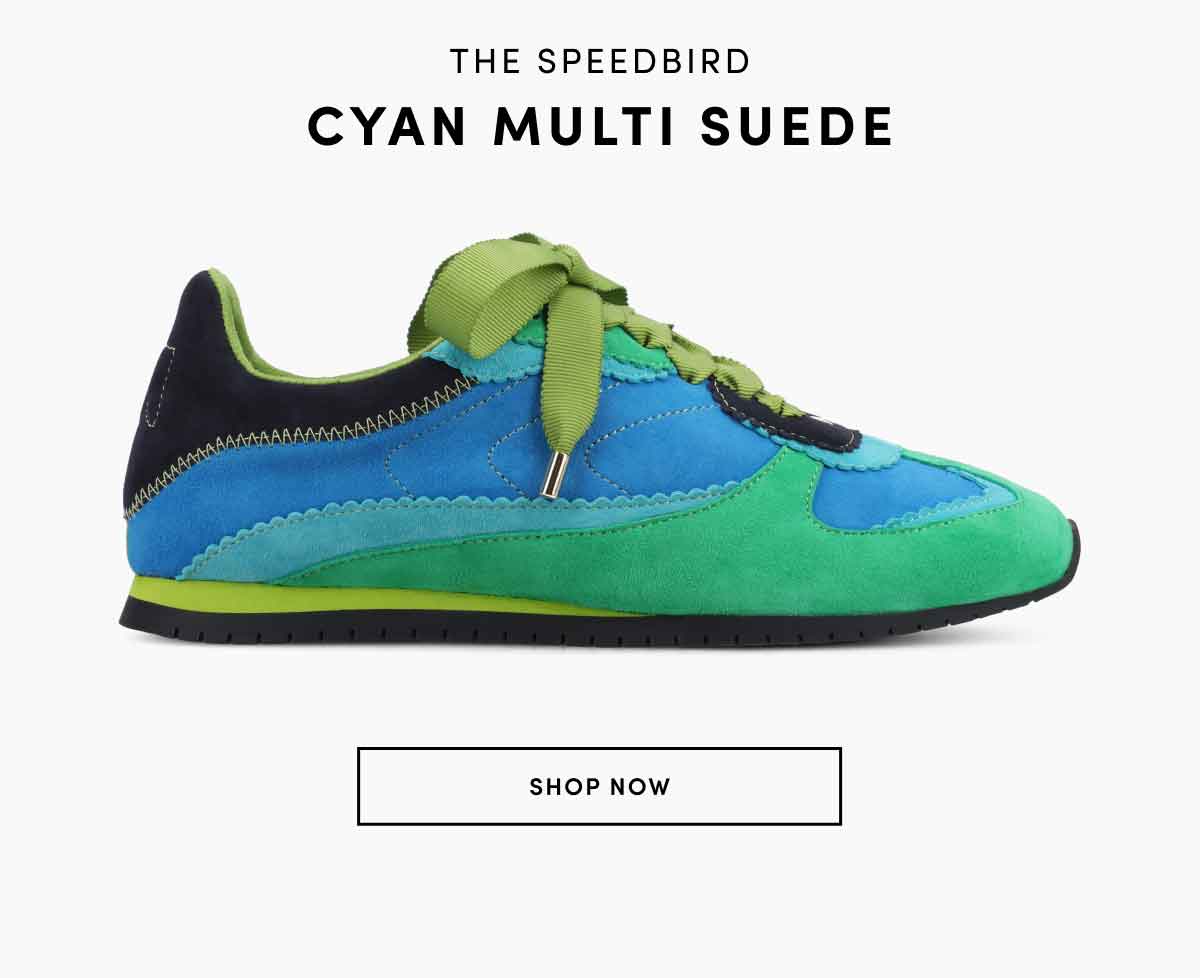 The Speedbird In Cyan Multi Suede