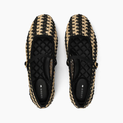 The Hummingbird Mary Jane In Black/Natural Openweave