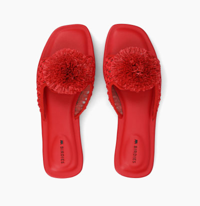 The Kiwi Pom In Red Openweave