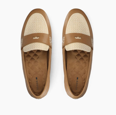 The Vesper Driver In Cappuccino Leather Raffia