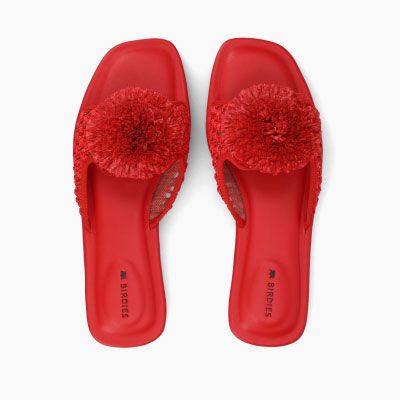 The Kiwi Pom In Red Openweave