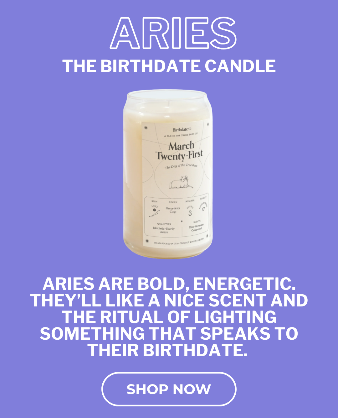 Aries- Birthdate Candle