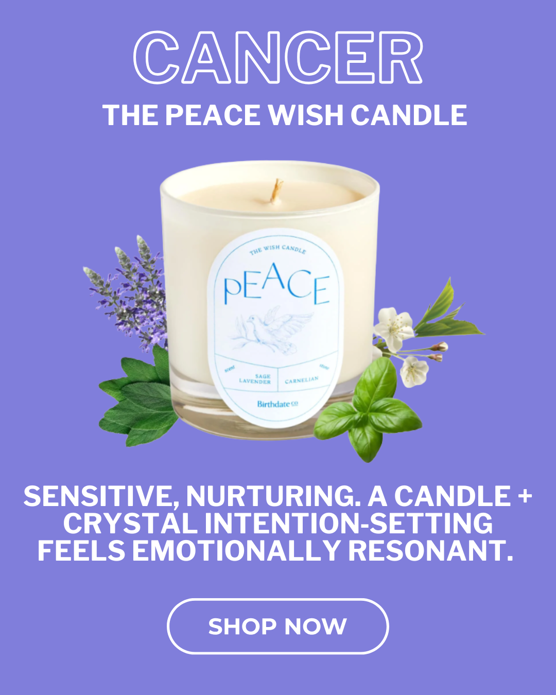 Cancer- Wish Candle Sage Lavender