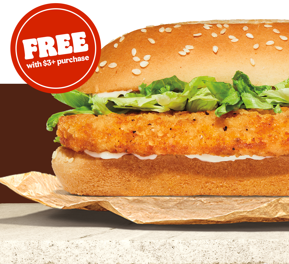 FREE Original Chicken Sandwich with $3+ purchase