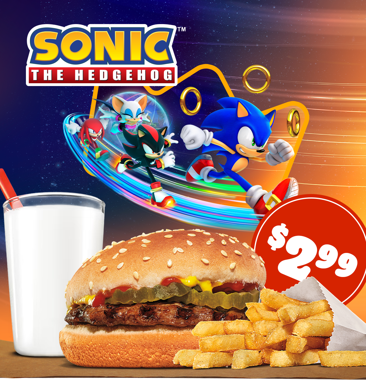 $2.99 King Jr® Kids Meal Sonic the Hedgehog