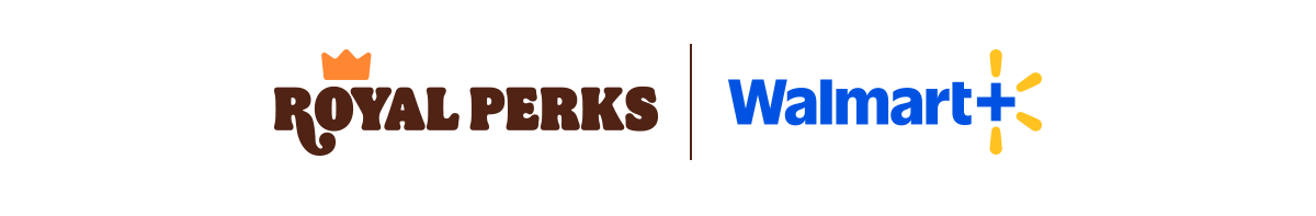 Royal perks + Walmart+ Logo