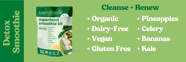 Image of Detox Smoothie Kit; Cleanse + Renew, Organic, Dairy-Free, Vegan, Gluten Free, Pineapples, Celery, Bananas, Kale