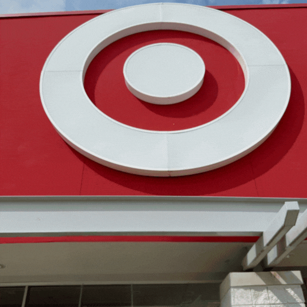 All three boxes of superpops (Mango, Green, and Berry) popping up in front of the the target logo. 