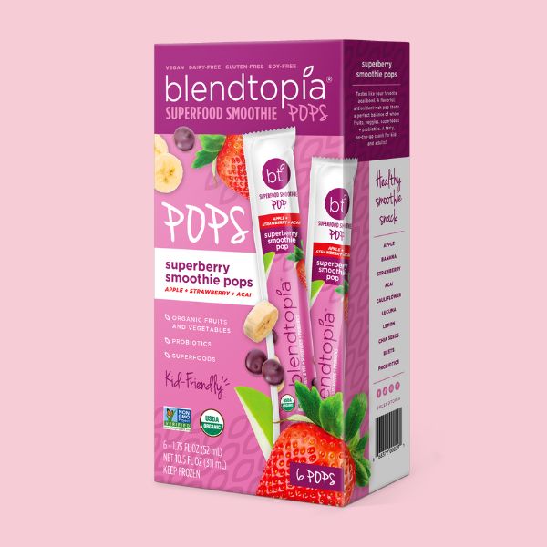 Box of Blendtopia Superfood SuperBerry Smoothie Pops