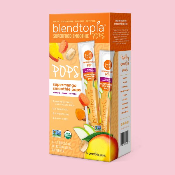 Box of Blendtopia Superfood SuperMango Smoothie Pops