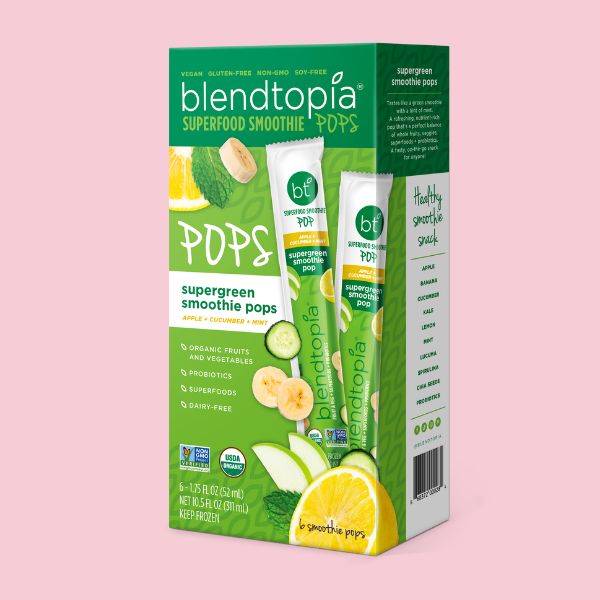 Box of Blendtopia Superfood SuperGreen Smoothie Pops