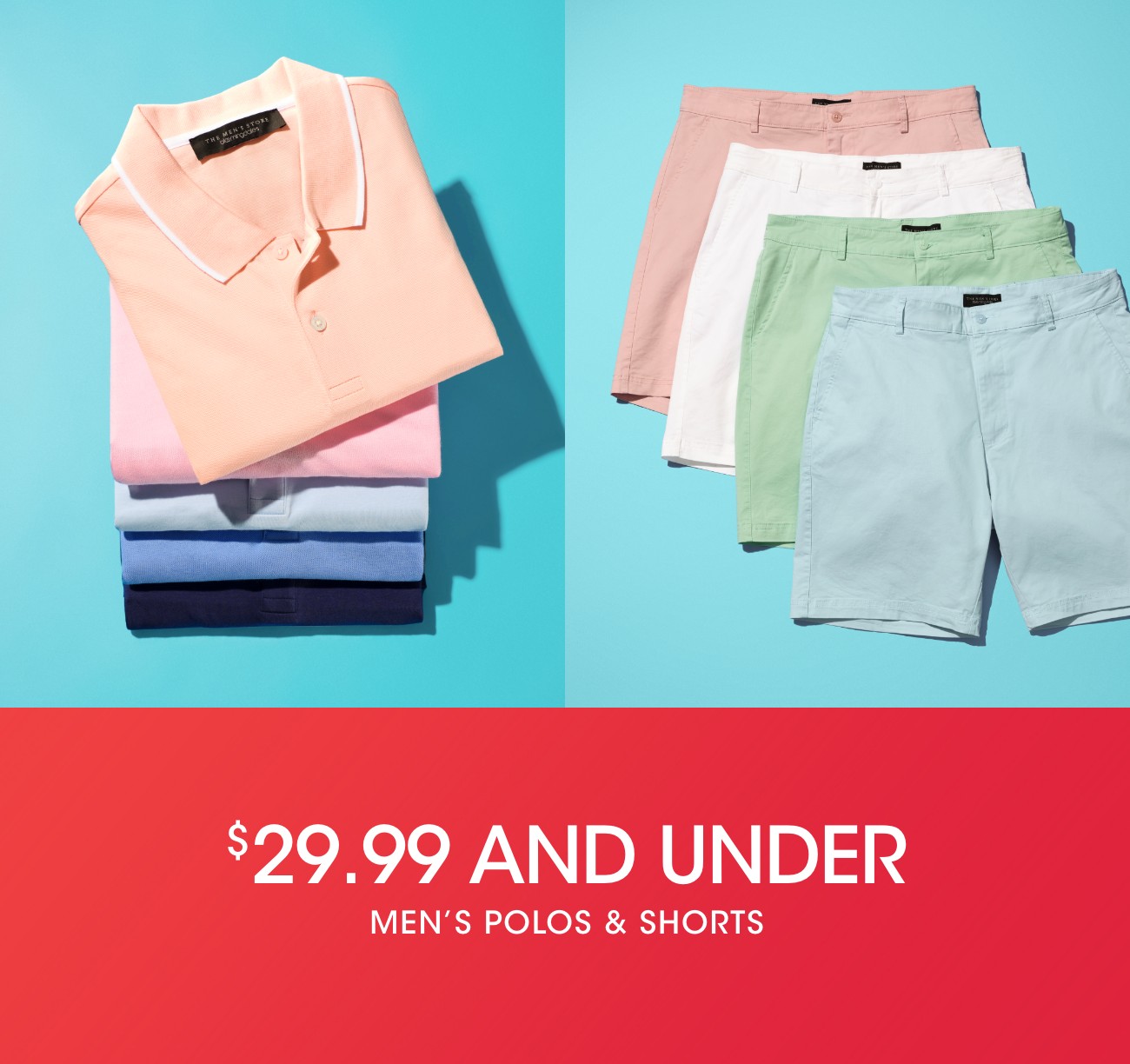$29.99 AND UNDER | MEN'S POLOS & SHORTS
