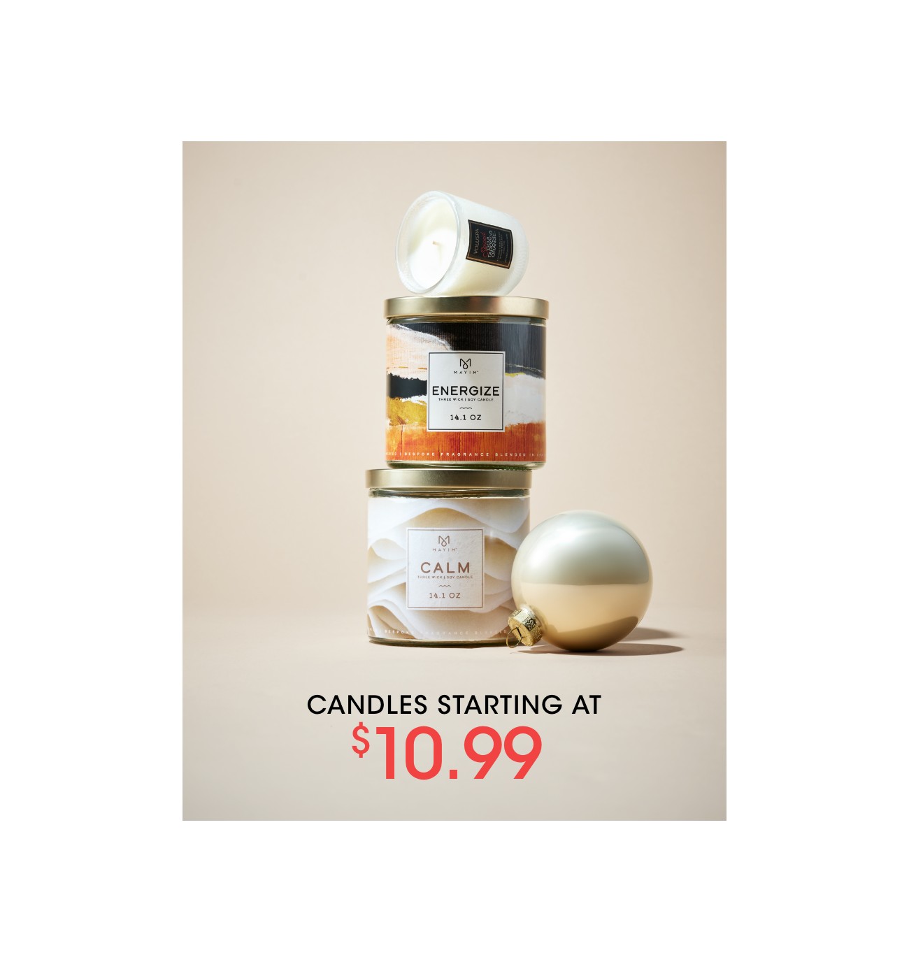 CANDLES STARTING AT $10.99
