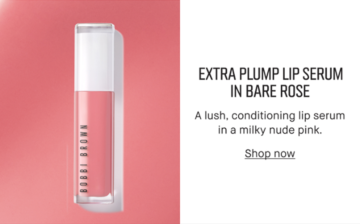 EXTRA PLUM LIP SERUM IN BARE ROSE | A lush, conditioning lip serum in a milky nude pink. Shop now