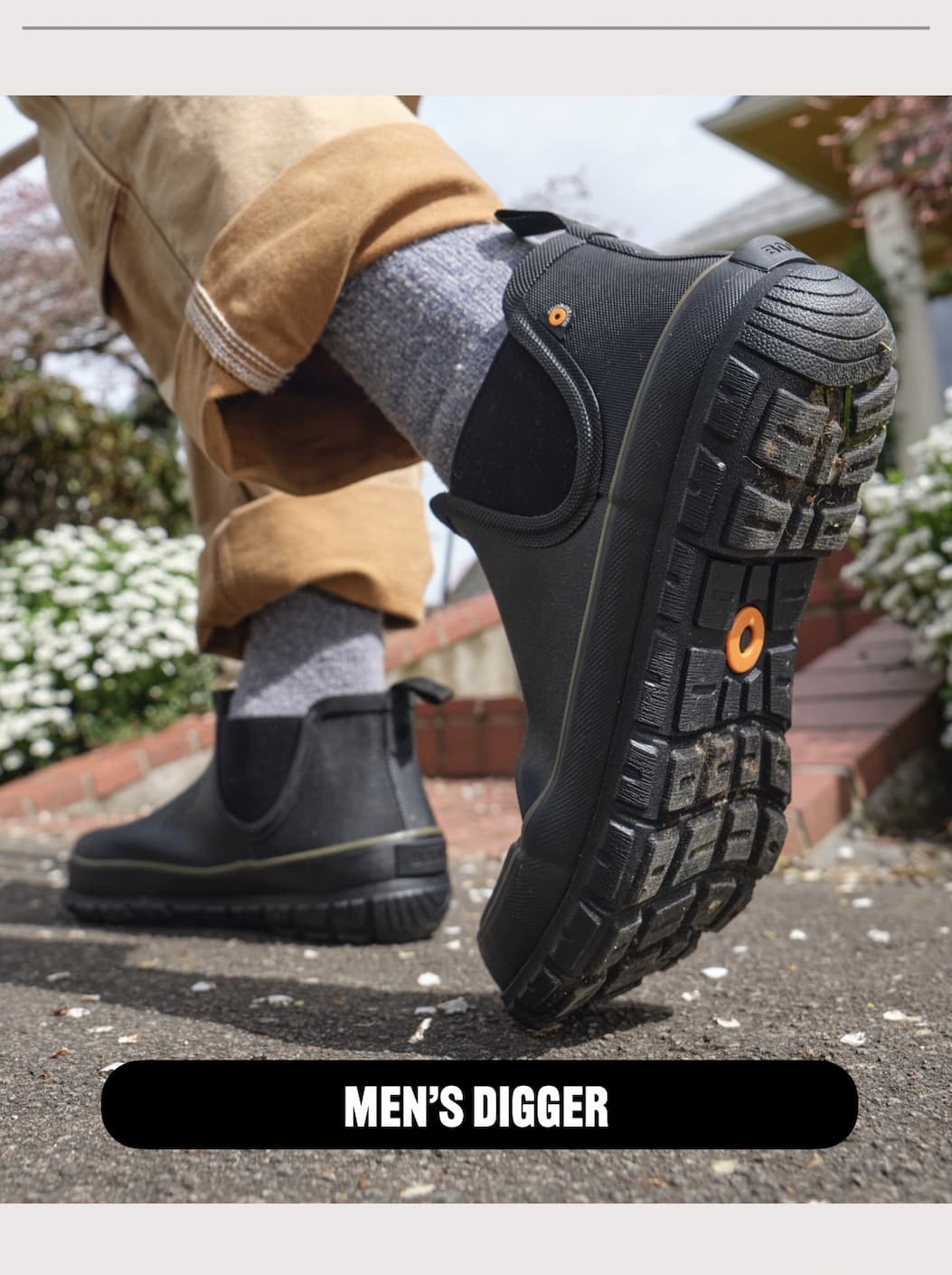 A close up of our Digger slip on yard and garden boots