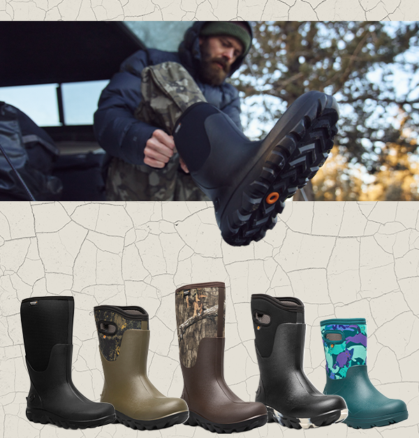 Image of man and kids wearing seamless boots