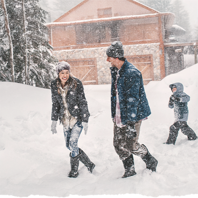 Family in snow