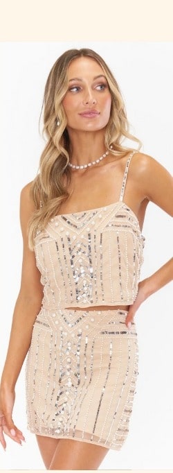Pearly Top | White Pearl Sequins