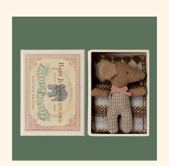 Sleepy Wakey Baby Mouse in Matchbox | Rose