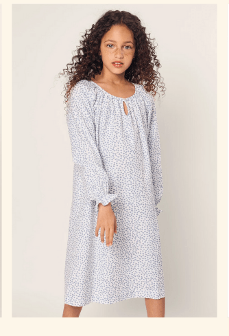 Girl's Twill Delphine Nightgown in Bluehearts