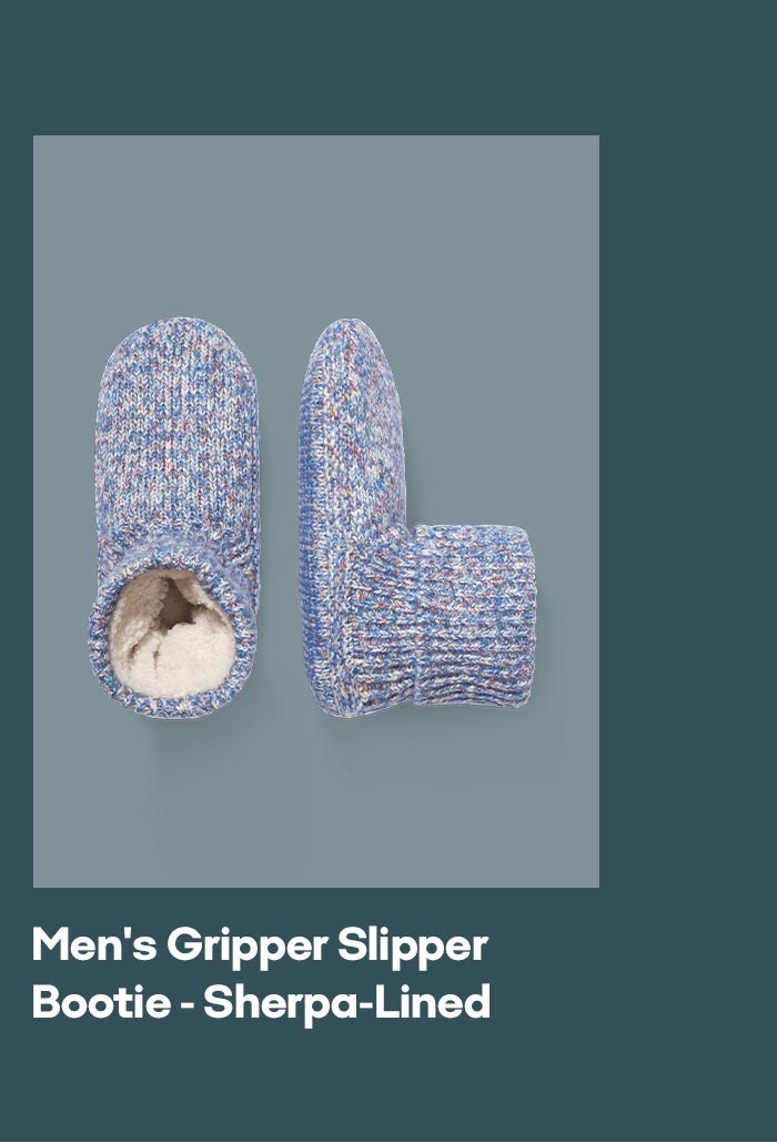 Men's Gripper Slipper Bootie - Sherpa-Lined