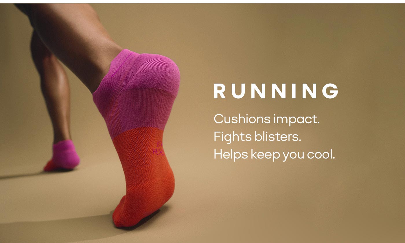 RUNNING | Cushions impact. Fights blisters. Helps keep you cool.