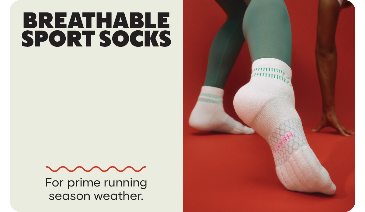 BREATHABLE SPORT SOCKS | For prime running season weather.