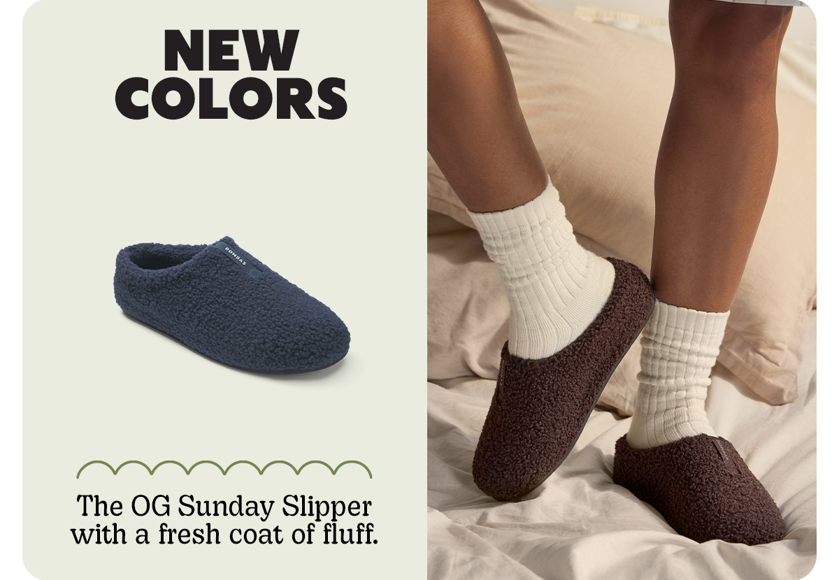 NEW COLORS | The OG Sunday Slipper with a fresh coat of fluff.