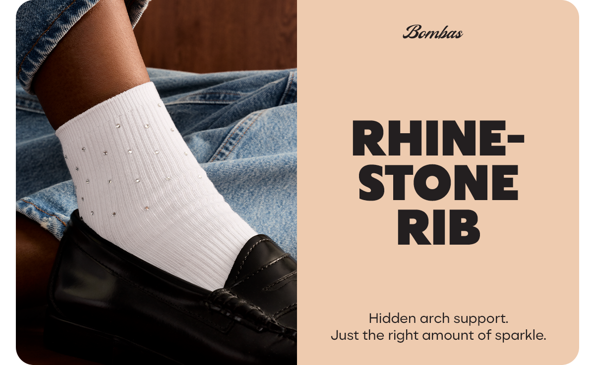 Bombas | RHINE-STONE RIB | Hidden arch support. Just the right amount of sparkle.