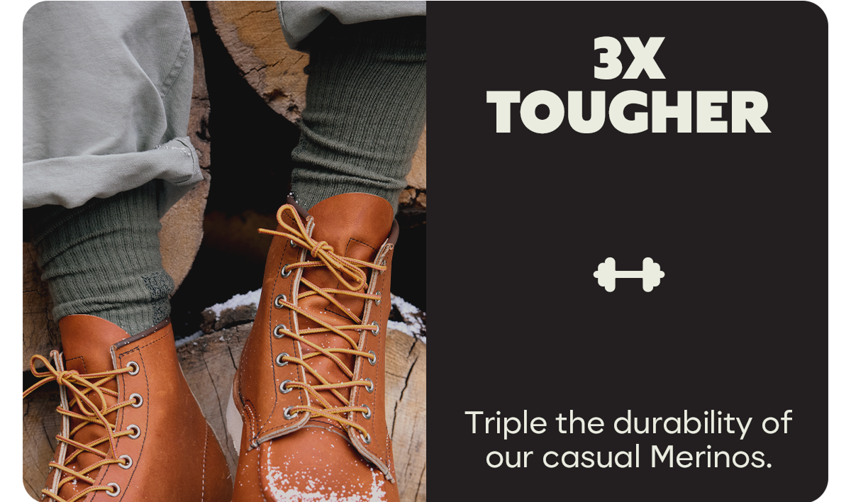 3X TOUGHER | Triple the durability of our casual Merinos