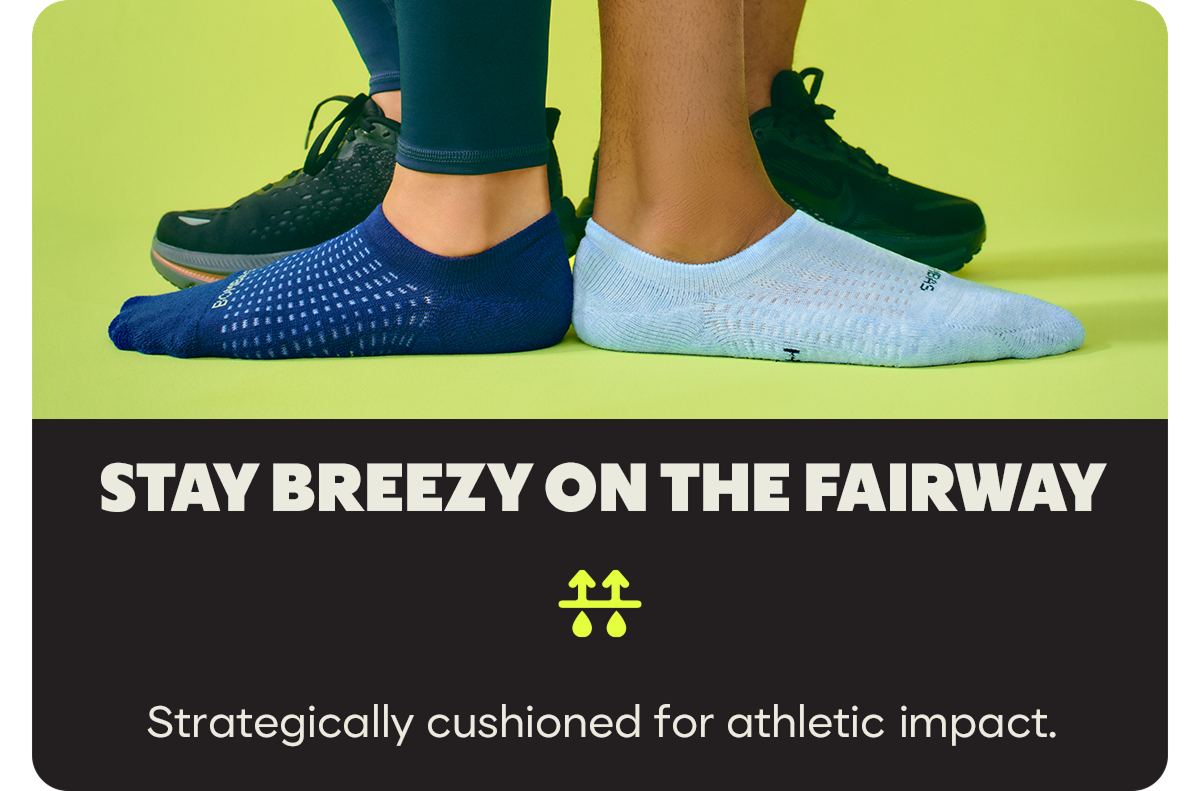 STAY BREEZY ON THE FAIRWAY | Strategically cushioned for athletic impact.