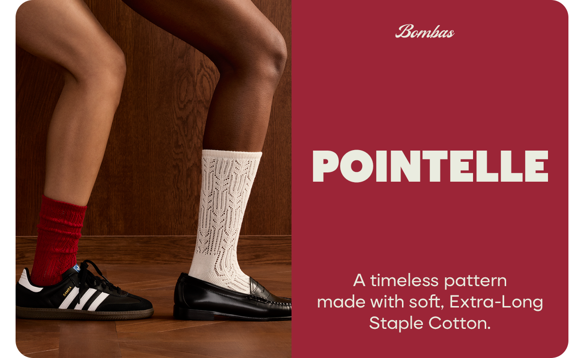 Bombas | POINTELLE | A timeless pattern made with soft, Extra-Long Staple Cotton.