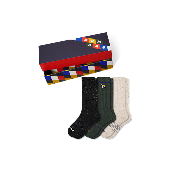 Men's Holiday Calf Sock 3-Pack Gift Box 