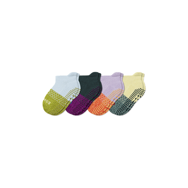 Junior Marl Gripper Ankle Sock 4-Pack