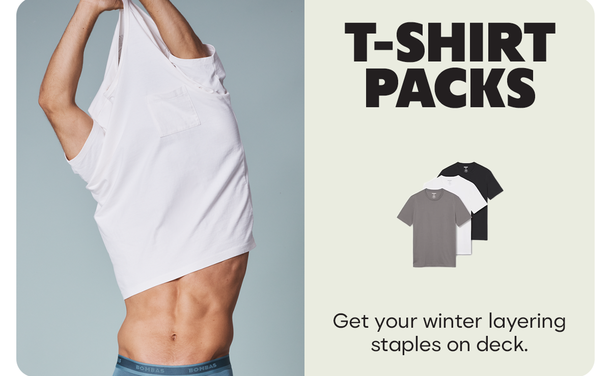 T-SHIRT PACKS | Get your winter layering staples on deck.