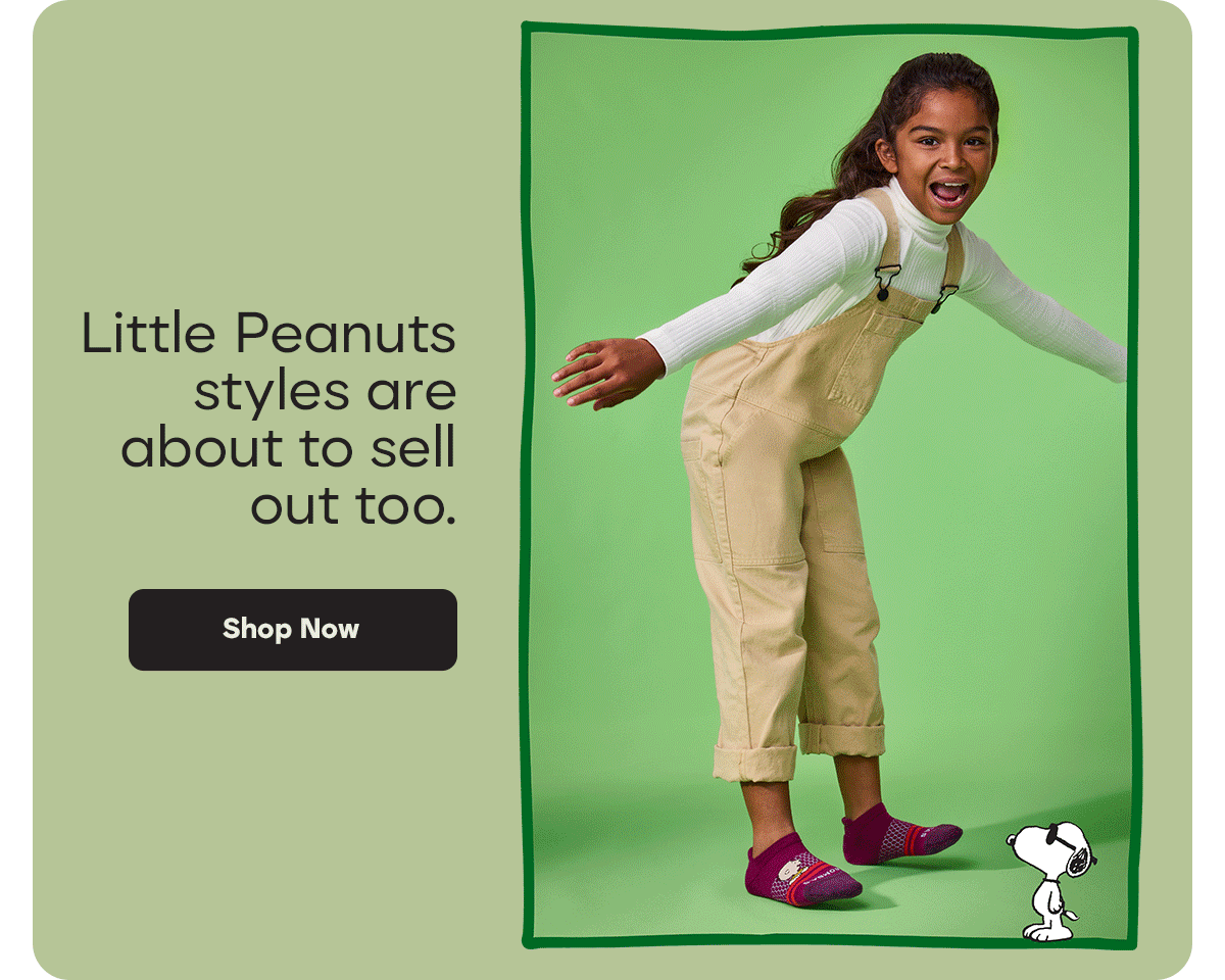 Little Peanuts styles are about to sell out too. | Shop Now