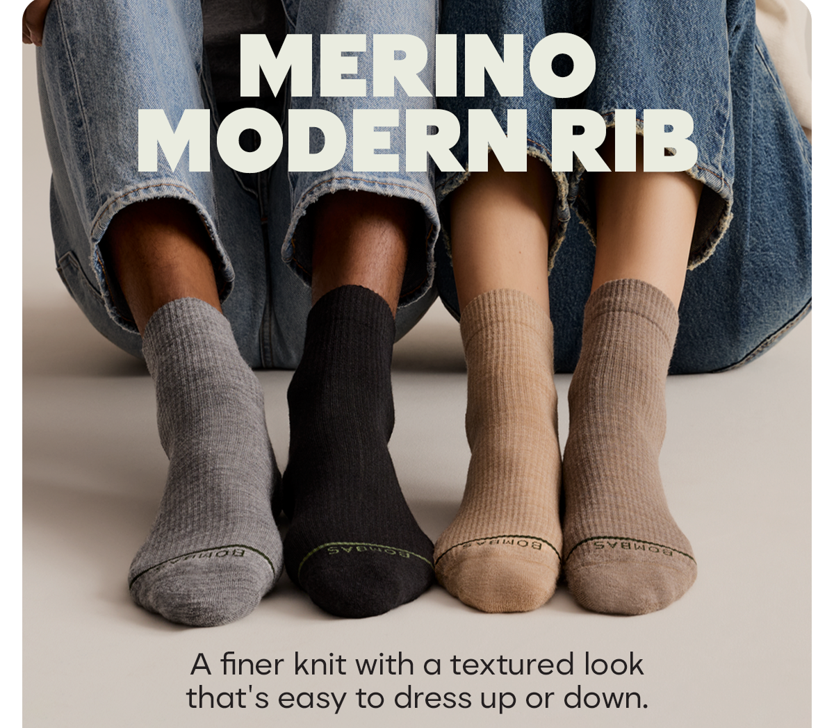 MERINO MODERN RIB | A finer knit with a textured look that's easy to dress up or down.