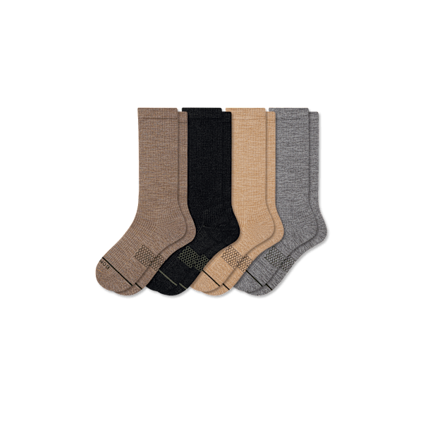 Men's Merino Wool Blend Modern Rib Calf Sock 4-Pack
