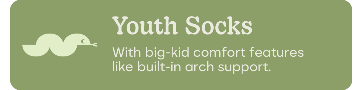 Youth Socks | With big-kid comfort features like built-in arch support.