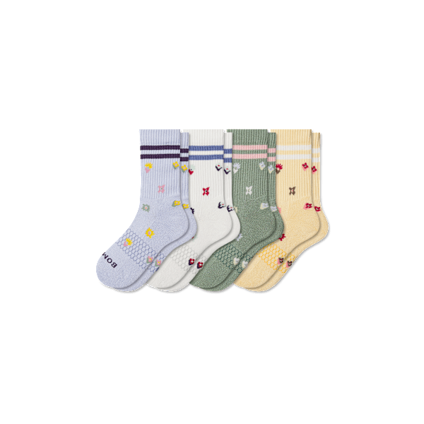 Youth Garden Party Calf Sock 4-Pack