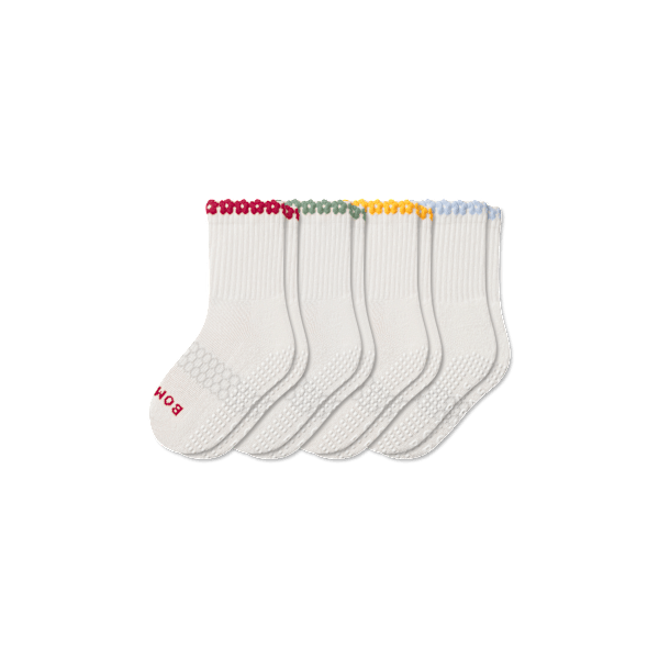 Junior Daisy Chain Gripper Calf Sock 4-Pack