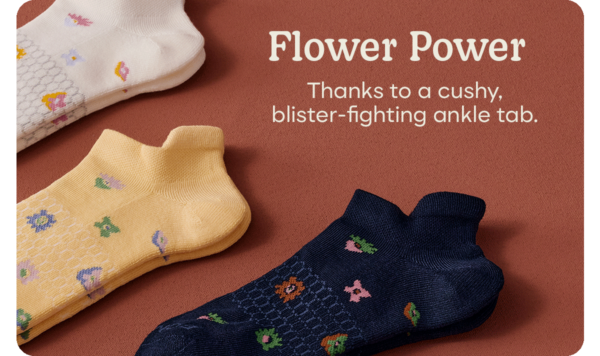 Flower Power | Thanks to a cushy, blister-fighting ankle tab.