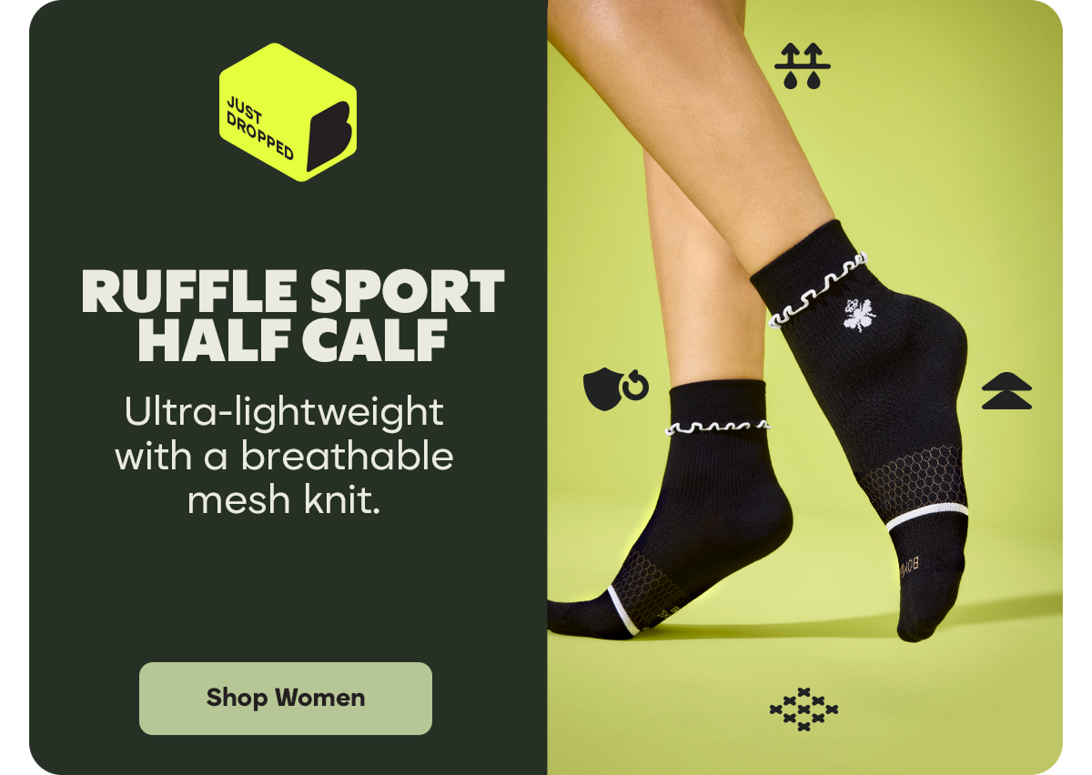 RUFFLE SPORT HALF CALF | Ultra-lightweight with a breathable mesh knit. | Shop Women