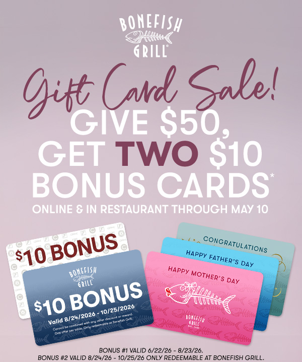 GIFT CARD SALE!