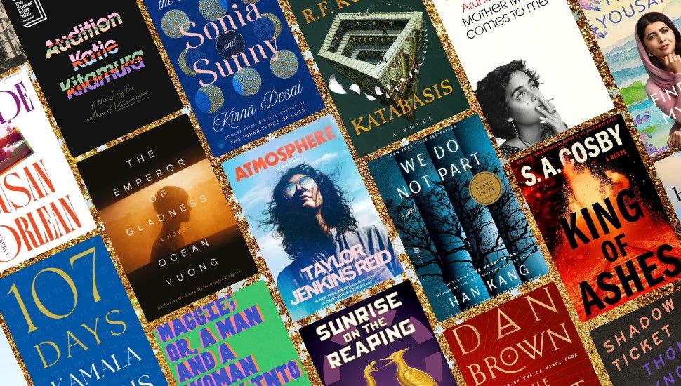 collage of 15+ covers of books on Barnes + Nobles best books of 2025 list