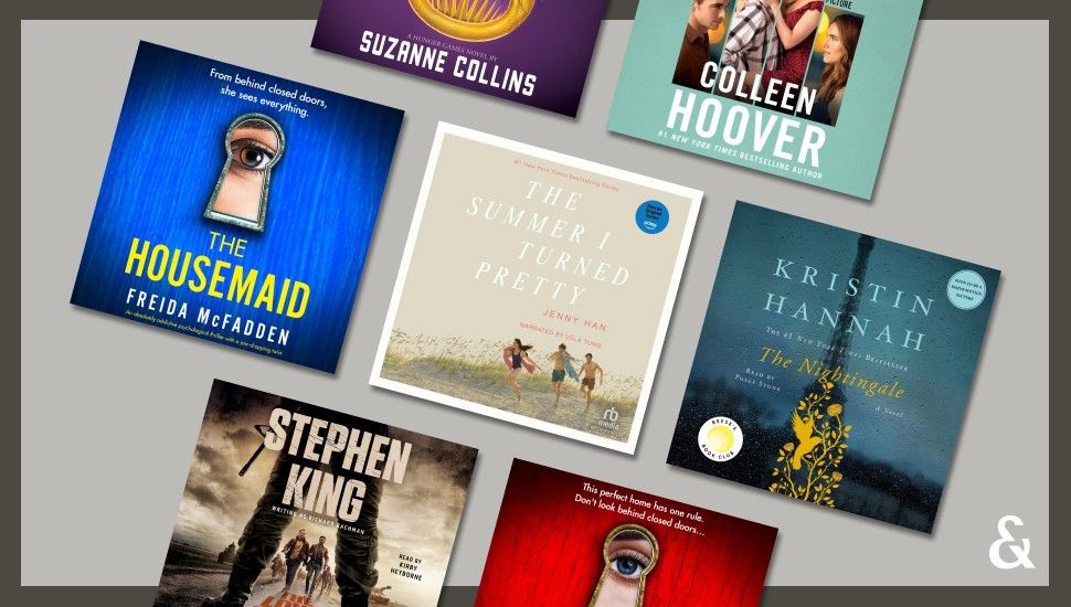 seven covers of audiobook editions of popular books